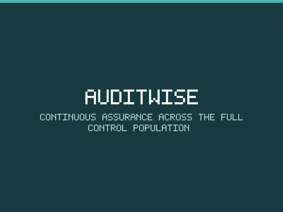 AuditWise placeholder card: the product name above its tagline on the brand colour